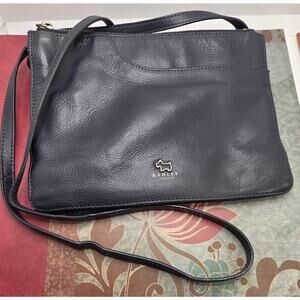 Radley London Liverpool St Crossbody Purse Navy Blue Multi Pocket *no charm